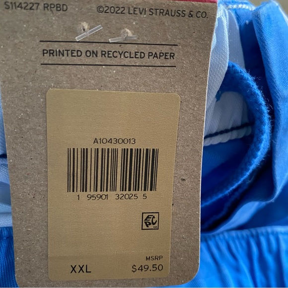 Levi’s NWT Mens (Size: XXL) Palace Blue XX Chino EZ Stretch Shorts - Picture 9 of 12